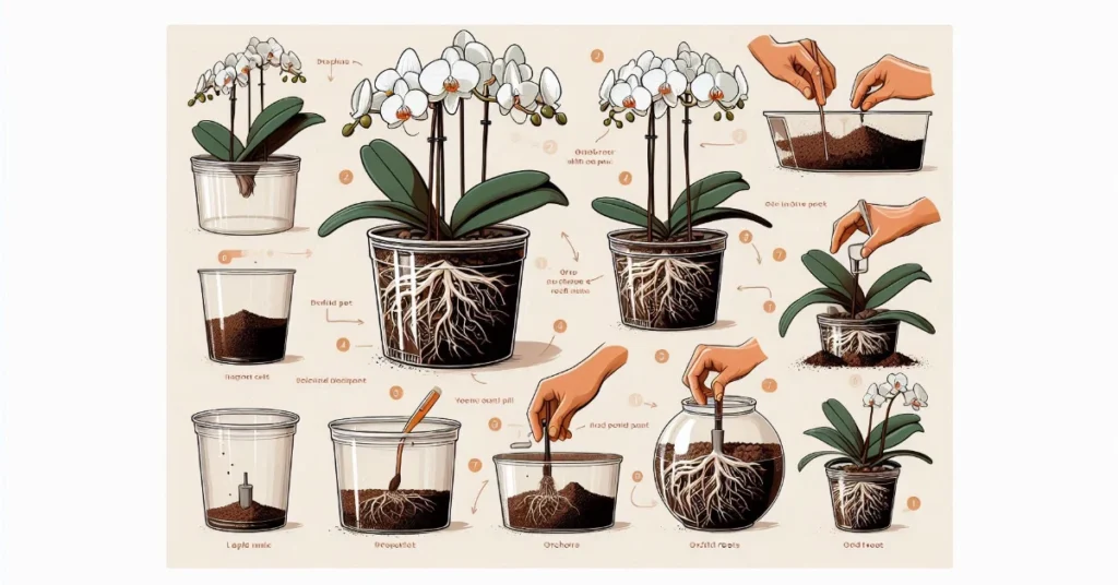 Illustrated guide to potting an orchid