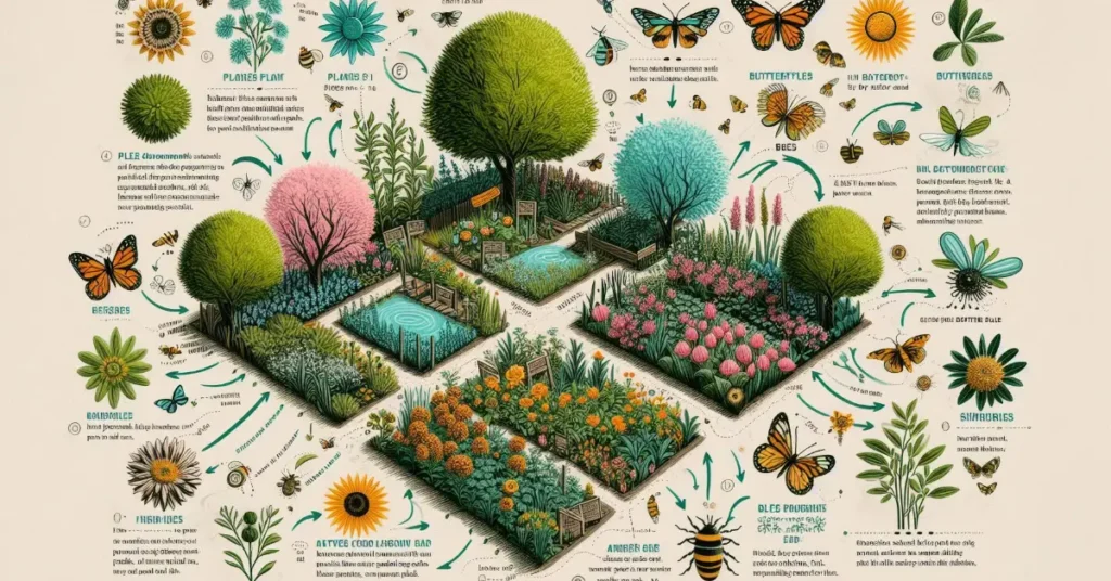 The layout of a pollinator garden